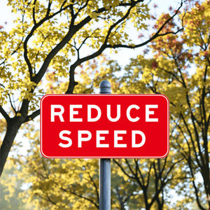 علامات السلامة المرورية المخصصة من الألومنيوم لافتات الشوارع الإعلانية التجارية للحد من سرعة الطريق تتميز بتكنولوجيا الطاقة الشمسية - Product Image 2