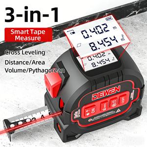 DEWEN 3-in-1 endüstriyel lazer mesafe ölçer 60m/196ft dijital enstrüman ile mezura alan aracı çok yönlü mesafe ölçer - Product Image 2