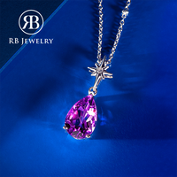 Collier pendentif en argent sterling 925 avec améthyste pour femme, forme goutte d'eau, luxe, à porter au quotidien