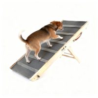 Rampe portable moderne pour chien, antidérapante, pliable, en bois massif, hauteur réglable, robuste, avec soutien articulaire pour la santé osseuse