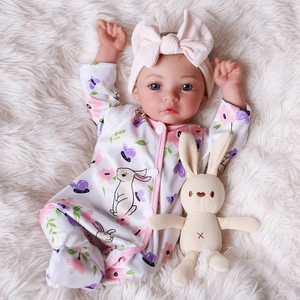 Poupées réalistes Babeside Megan, petite fille de 17 pouces avec tête et membres en vinyle et corps en tissu doux - Product Image 2