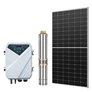6hp Deep Well Borehole Pumps Solar Photovoltaic Water Pump with MPPT Controller and LCD Display