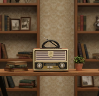 Radio portable rétro avec haut-parleur intégré, prise en charge des cartes USB/TF, lecteur MP3, radio antique, puissance de sortie 6W, haut-parleur sans fil