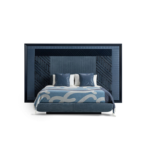 Testiera Italiana di Alta Gamma Su Misura Grande in Pelle Scamosciata, <span class=keywords><strong>Cuscini</strong></span> Moderni in Velluto, Adatta per Camere da Letto di Lusso in Appartamenti - Product Image 2