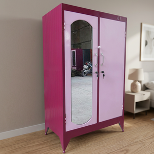 1m2 Steel Clothing Wardrobe with Flat Panel <b>Doors</b> Freestanding Design Many Colors Practical and Durable Storage - Product Image 2