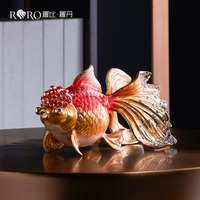 RORO nouveau design de décoration de maison de luxe salon, chambre, bureau, décoration de la maison émail coloré ornements de poisson de bon augure
