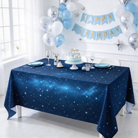 Housse de table rectangulaire personnalisable, motif univers, nappe réutilisable pour événements et fêtes