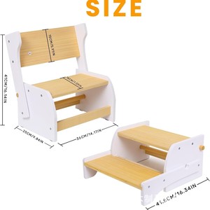 Taburete escalón transfronterizo de madera maciza, escalón para lavarse las manos, taburete para lavabo, reposapiés, escalón auxiliar, escalón para cuna de bebé, soporte para cepillo de dientes - Product Image 5