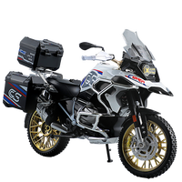 Nouvelle moto miniature modèle 1/10 BWM GS1250 ADV en alliage, jouet de simulation avec son et lumière, direction de la roue avant, pour garçons