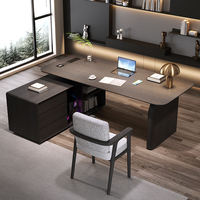 Bureau d'ordinateur moderne haut de gamme en bois massif de style italien minimaliste de luxe pour l'appartement de bureau