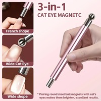 Bâtonnets magnétiques double extrémité pour ongles, boule d'acier ronde, design œil de chat, stylo aimanté pour vernis gel, accessoires d'outils de manucure et de peinture