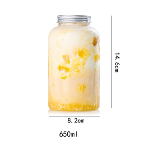 Copo descartável transparente de PET para chá de bolhas (Boba) de 400ml, 500ml, 550ml e 650ml com tampa de alumínio para chá com leite e suco. - Product Image 6