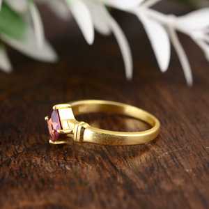 Anillo de latón amatista de nueva moda, oro Vintage para mujer, banda sólida, anillos delicados minimalistas hechos a mano - Product Image 4