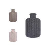 Bouillotte portable chaude d'hiver avec housse tricotée et sac chauffant doux en peluche pour les mains et les pieds