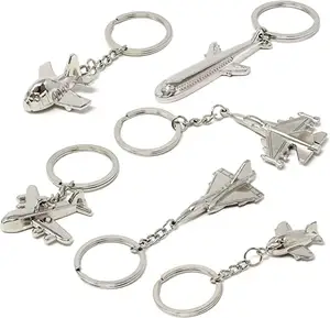 High Quality Promotion Custom Airplane Zinc Alloy Key Chain Gifts Souvenir Laser Engraved Metal Airplane Keychain