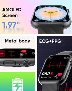 Derniers appareils connectés : Montre intelligente carrée ECG MT500, écran AMOLED 1,97 pouces, étanche IP67, moniteur <span class=keywords><strong>de</strong></span> santé <span class=keywords><strong>24h</strong></span>/24, suivi <span class=keywords><strong>de</strong></span> la forme physique et du sommeil - Product Image 5