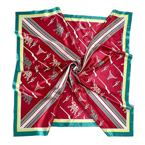 ผ้าพันคอผ้าไหมซาตินสำหรับผู้หญิงผ้าคอตตอนผ้าซาติน90*90สี่เหลี่ยมสไตล์วินเทจ <span class=keywords><strong>aztec</strong></span> Cowgirl - Product Image 5