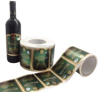 Étiquettes autocollantes personnalisées en rouleau pour bouteilles de vin, impression à chaud, dorure à chaud, étiquettes de luxe pour emballage de bouteilles de vin, vente en gros