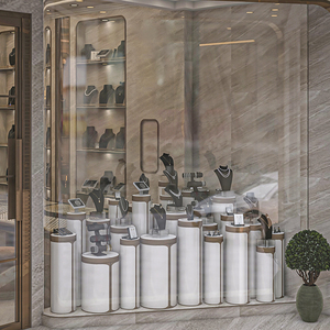 ตู้โชว์เครื่องประดับแบบปรับแต่งได้ดีไซน์เคาน์เตอร์เครื่องประดับหรูหราร้านเฟอร์นิเจอร์กระจก - Product Image 5