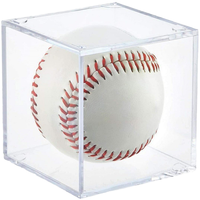 Boîte de rangement en acrylique OUKE avec couvercle transparent, légère, résistante aux rayures et aux bris, pour petits objets de baseball et souvenirs