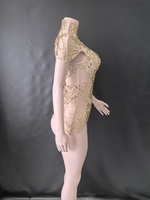 Nouvel été 7G pôle danse Performance body strass Stretch Drag Queen Clubwear tenue maigre genou doux pour les fêtes Raves