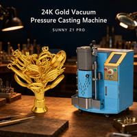 Máquina de Fundición al Vacío de Alta Precisión con Control PLC de Fusión Rápida, 5KW, para Joyería de Oro y Plata, 3 Minutos, 1kg, 220V, Compacta