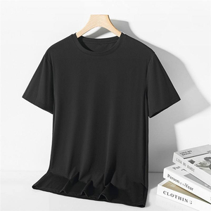 Camiseta de Manga Corta para Hombre, Cuello Redondo, Estilo Coreano, Delgada y Fresca, de Seda de Morera y Seda Helada, Precio de Fábrica de Bangladesh y China - Product Image 5