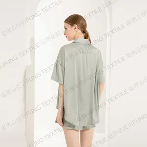 FUNG 6035, venta al por mayor, Conjunto de pijama de satén, pijama de seda de estilo chino caliente, ropa de dormir de talla grande para mujer