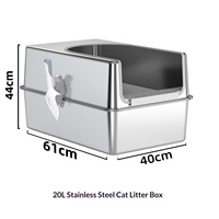 Accessoires pour chats, bac à litière pour chat en acier inoxydable pliable, anti-éclaboussures, facile à nettoyer, portable, avec couvercle pour chats adultes