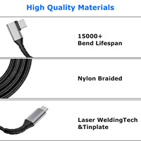 Câble USB C vers USB C, chargeur de type C, cordon de charge rapide, câble de charge angulaire, charge rapide en nylon pour Samsung Galaxy S10 S9