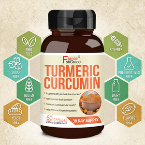 Customized <b>Turmeric</b> Curcumin Supplement 60 Veg Capsules Improves Liver Function <b>Turmeric</b> Curcumin Capsules for Women and Men - Product Image 6