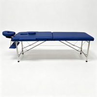 Table de massage pliable écologique à 2 sections avec pieds en acier inoxydable, lit de spa portable avec accessoires