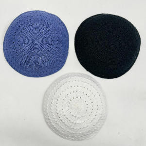 <span class=keywords><strong>DMC</strong></span> Noir Crochet <span class=keywords><strong>À</strong></span> La Main Yarmulke Tailles Personnalisables pour Hommes Garçons Enfants Quotidien Fête En Plein Air Scènes D'affaires Kippa - Product Image 6