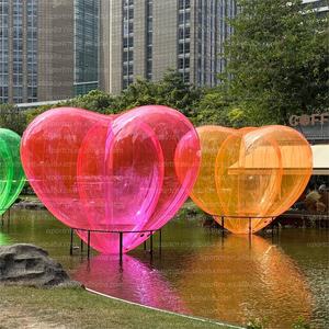 Escultura de Corazón Inflable <span class=keywords><strong>Transparente</strong></span> con Luces LED RGB, Bola de Amor <span class=keywords><strong>Transparente</strong></span>, <span class=keywords><strong>Esfera</strong></span> de Amor Colorida para Eventos de San Valentín, Bodas, Fiestas - Product Image 4