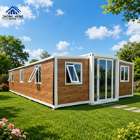 Villa préfabriquée de luxe moderne de 20 pieds ou 40 pieds à double aile avec salle de bain en marbre, maison conteneur extensible pour Airbnb