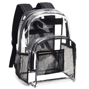 Mochila Transparente Personalizada con Múltiples Bolsillos, Diseño de Bolsa para Libros, Lavable a Mano, de PVC Transparente, para la Universidad y el Trabajo - Product Image 1