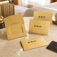 Porta Tarjetas de Habitación Horizontal de Papel Kraft Dorado Mate con Logotipo Personalizado, Porta Tarjetas de Habitación Premium para Hoteles Ejecutivos y Empresariales