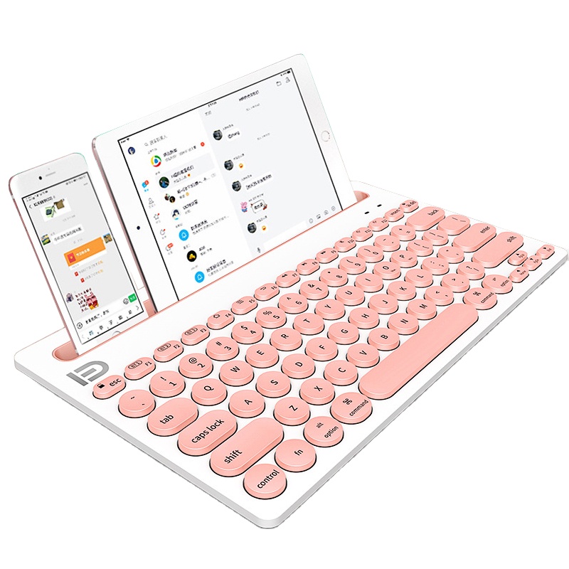 Drahtlose Tastatur mit mehreren Geräten Mini 76 Tasten für Tablet Phone Laptop-Tastatur Tragbare rosa Bluetooth-Tastatur