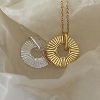 Collier en argent sterling 925 VIANRLA, bijoux de mode, collier avec anneaux texturés, pendentif plaqué or 18 carats, chaîne en or faite à la main