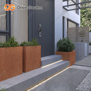 Jardinière carrée en acier galvanisé de style américain pour la maison et le jardin, embellit la terrasse et les espaces extérieurs de manière décorative - Product Image 5