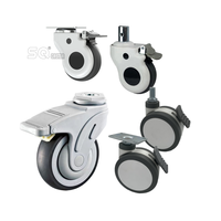 Fabricant de Guangdong Roulette médicale Tige filetée Kingpin creux 3 4 5 pouces Roulette pivotante pour lit d'hôpital et chariots de chariot