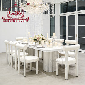 Venta al por mayor precio de fábrica de acero inoxidable Rectangular Mdf comedor Mesa nupcial Mesas de banquetes para eventos de boda para la venta - Product Image 2
