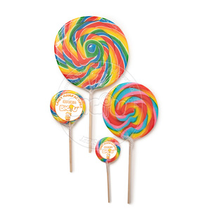 Vente en gros de boîte cadeau 500g de sucettes rondes surdimensionnées aux saveurs de fruits sucettes géantes en tourbillon faites de sucre emballées en vrac - Product Image 2