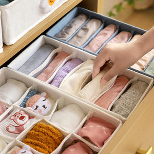 Caja de almacenamiento de ropa interior para bebé Cottonway, cuadrada grande con compartimentos apilables para calcetines y ropa de 0 a 12 meses, diseño de dibujos animados - Product Image 3