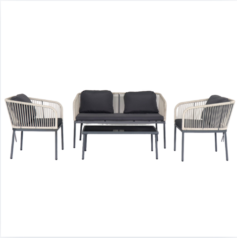 Weather resistant rope outdoor sofa set for hotel poolside gardens