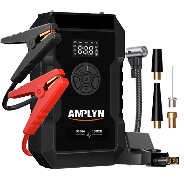 Factory Wholesale Price 12V 5000A Car Emergency Tool Jumper Start Portable Lithium Battery Jump Starter with Tire Compressor