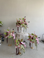 Chemin de table en soie et mousse artificielle rose bordeaux pour la Saint-Valentin et Thanksgiving