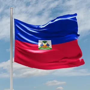 Bandiera haitiana nazionale della bandiera di haiti della serigrafia del poliestere su ordinazione della fabbrica della cina