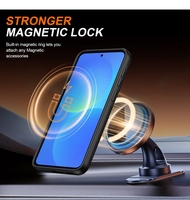 Étui robuste de qualité supérieure avec support magnétique pour Samsung Galaxy S24 FE avec protection contre les chocs et couverture de caméra coulissante