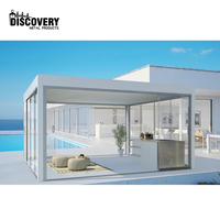 Pergola bioclimatique au design moderne 3x3-6x4m, auvent extérieur en aluminium, fixation murale, couverture à lames étanches, pergola gazebo
